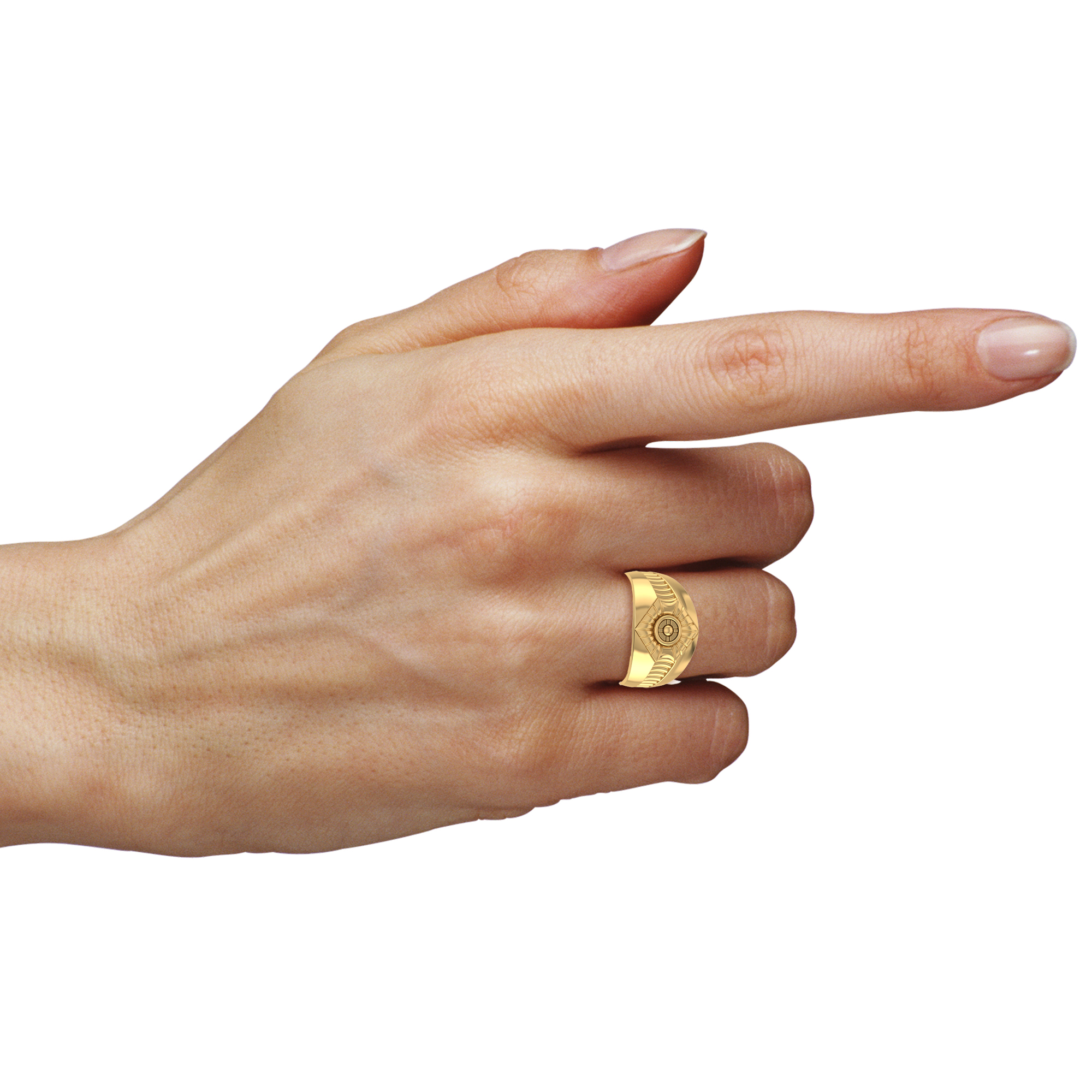 Classic Emerald 22KT Gold Finger Ring for Men